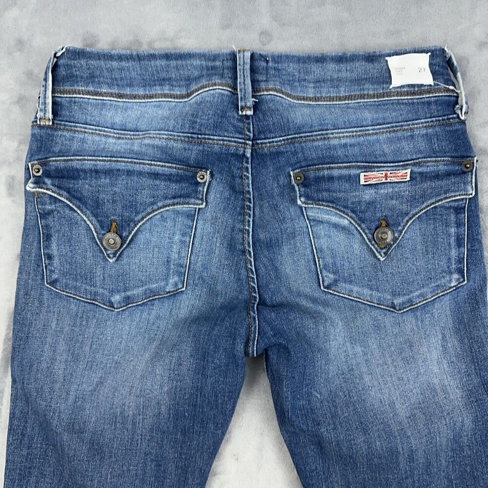 Hudson Cat Mid Rise Skinny Jeans Womens Size 27 Blue Step Hem Back Flap Pockets - Picture 4 of 14